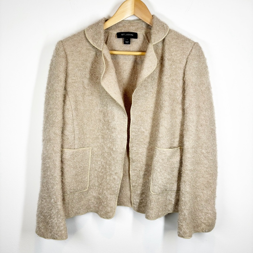 St. John Mohair Wool Open Blazer